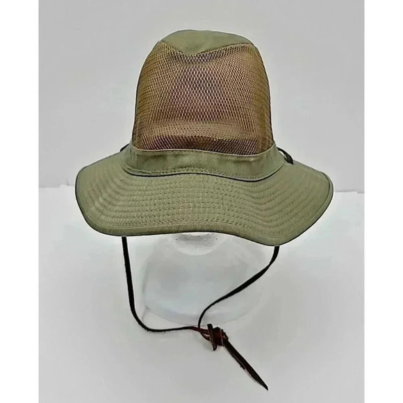 Dorfman Pacific Headwear Safari Sunhat Men's Size Large Vented Leather Tie Strap - Picture 1 of 5